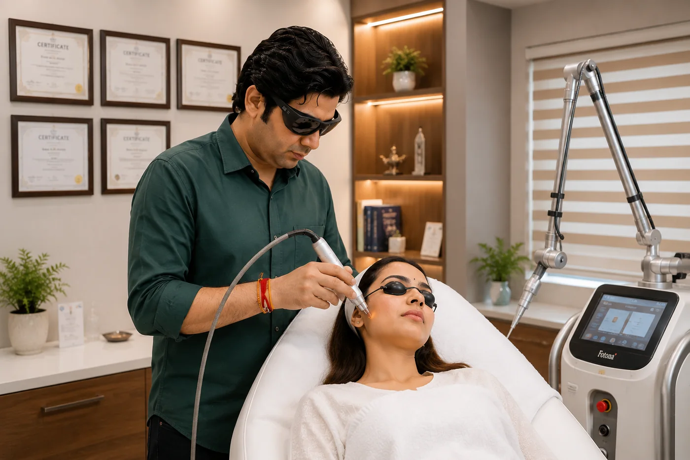 Laser and aesthetic procedure room at the clinic